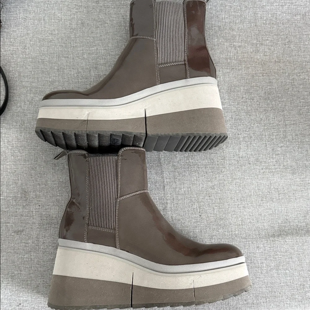 Naked Feet Guild Chelsea Platform Ankle Boots in mud